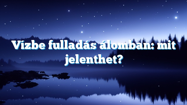 Vízbe fulladás álomban: mit jelenthet?