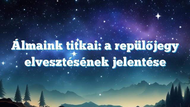 Álmaink titkai: a repülőjegy elvesztésének jelentése