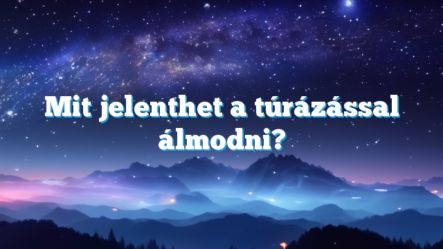 Mit jelenthet a túrázással álmodni?