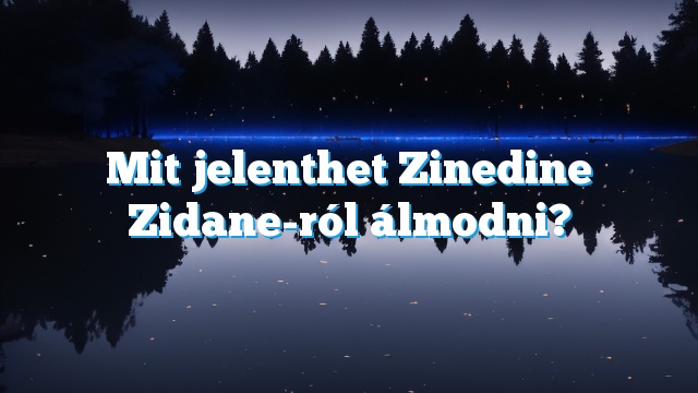 Mit jelenthet Zinedine Zidane-ról álmodni?